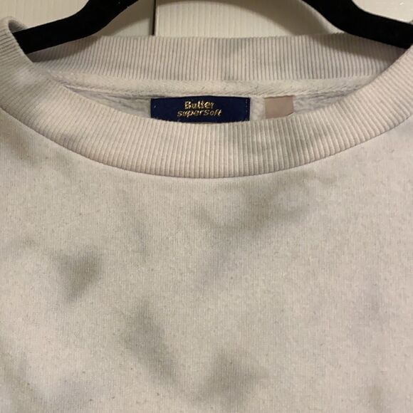 Butter White With Grey tie Dye Sweatshirt - Picture 5 of 8